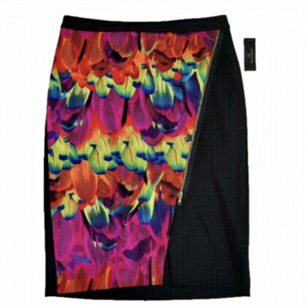 Worthington Pencil Skirt Peacock Neon Sz 16